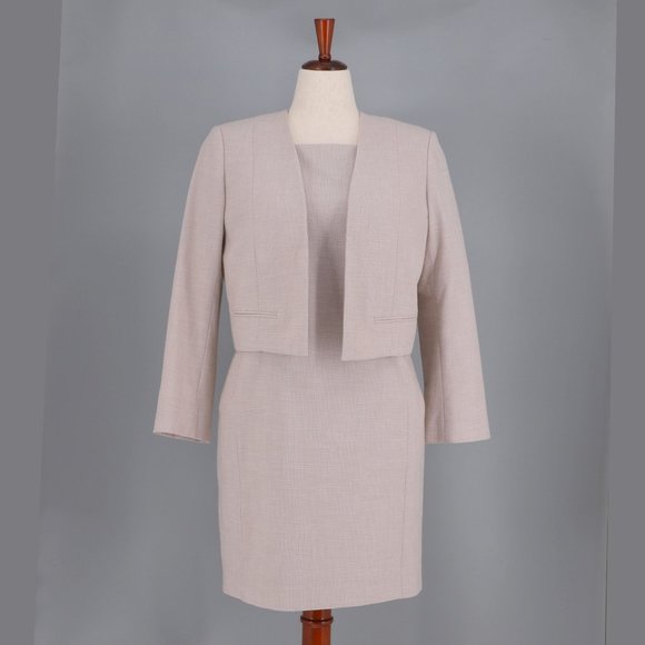 MM Lafleur Jackets & Blazers - M.M. LAFLEUR Cropped Jacket and Cap Sleeve Dress Set Size 10 Twill Wool Blend